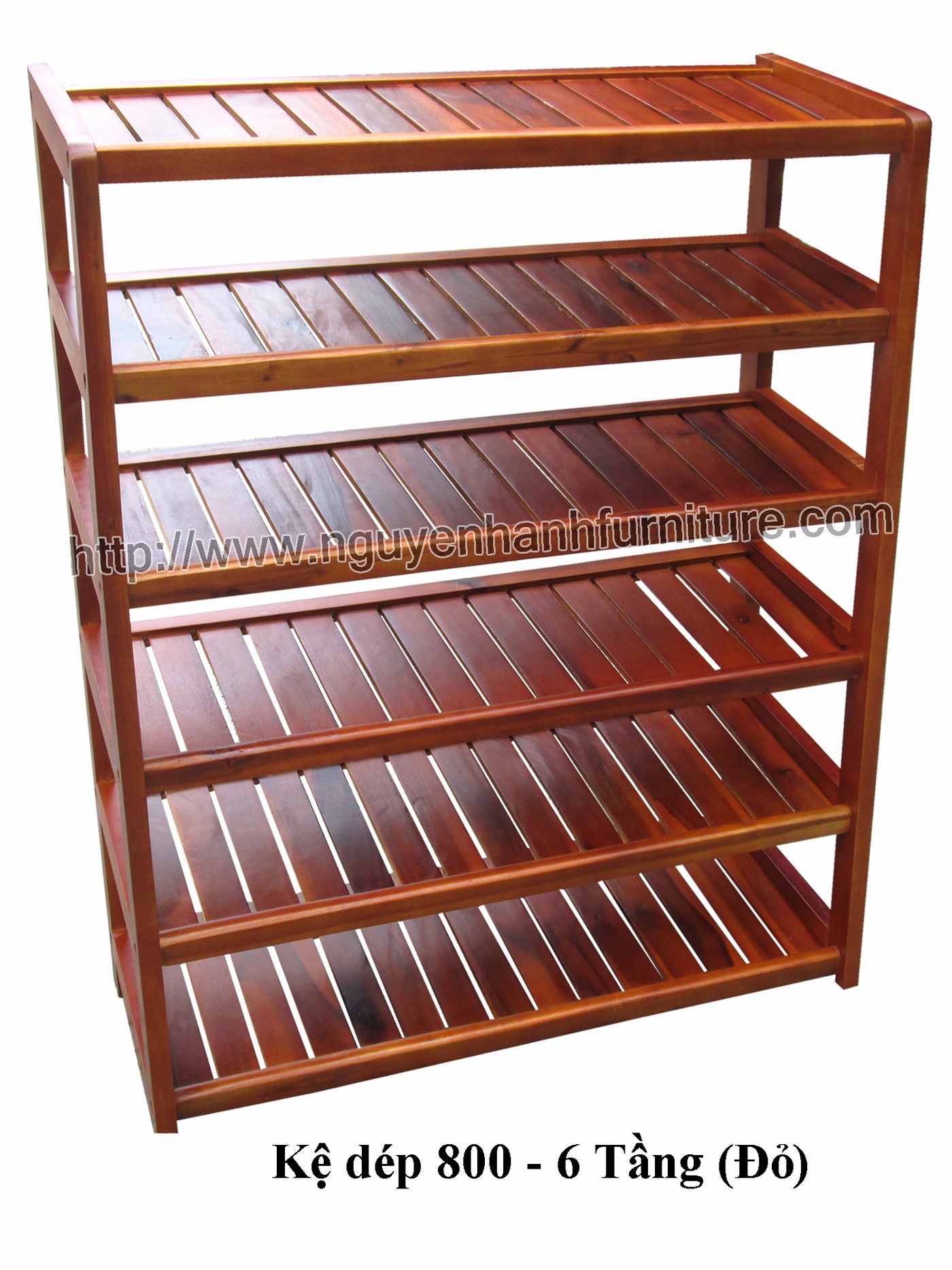 Name product: Shoeshelf 6 Floors 80 with sparse blades (Red) - Dimensions: 80 x 30 x 98 (H) - Description: Wood natural rubber